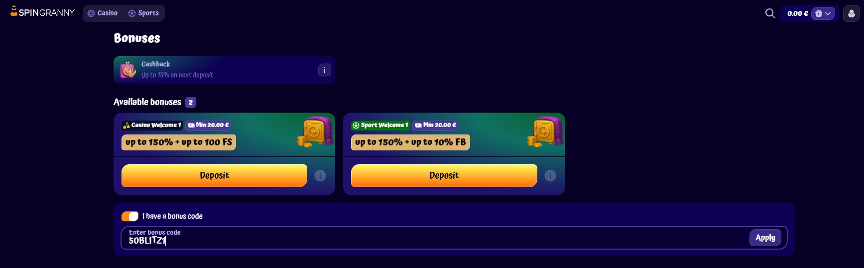 Spingranny - 50 Gratis Spins